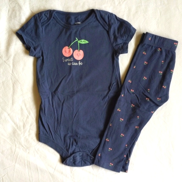 george 2-piece outfit set matching bodysuit & leggings 18 months baby girl - Picture 1 of 8